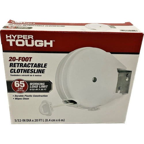 Hyper Tough Model Number RC20-HT, Retractable Clothesline 20 Foot Made from Durable White Plastic EasyOptionXY LLC