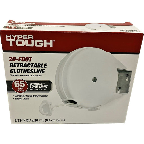 Hyper Tough Model Number RC20-HT, Retractable Clothesline 20 Foot Made from Durable White Plastic EasyOptionXY LLC
