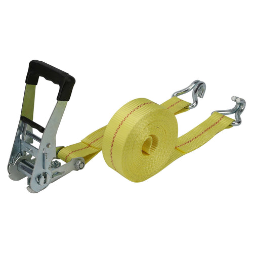 Hyper Tough Brand 2'x27" Tie down Straps with over Size Ratchet Handle 3333lbs, Work Load with DJ-Hooks Single Pack EasyOptionXY LLC