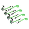 Hyper Tough Brand 1'x14" Aluminium Tie-Downs, Ratchet 500lbs Work Load with S Hooks and Soft Loop 4 - Pack EasyOptionXY LLC