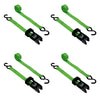 Hyper Tough 4 Pack, 10 feet Steel Ratchet Tie Downs, 500 lbs, Green, 66.7 oz EasyOptionXY LLC