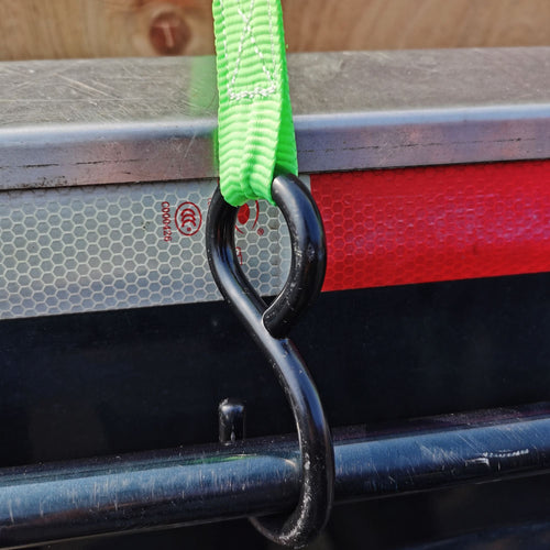 Hyper Tough 4 Pack, 10 feet Steel Ratchet Tie Downs, 500 lbs, Green, 66.7 oz EasyOptionXY LLC