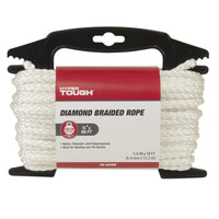 Hyper Tough 1/4" x 50' Nylon Diamond Braided Rope, White EasyOptionXY LLC