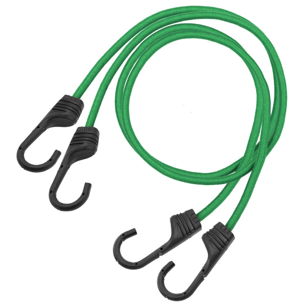 Hyper Tough 2 Pack 48 " Standard Bungee Cords, Rubber, Green Color EasyOptionXY LLC