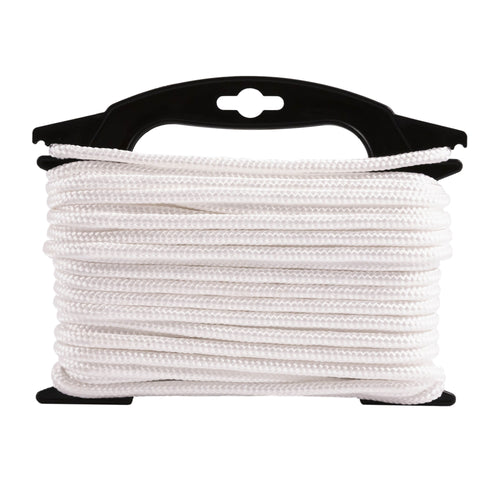 Hyper Tough Item ND850-HT, Nylon Blend Diamond Braid Rope, White, 1/4" x 50', 1 Each EasyOptionXY LLC