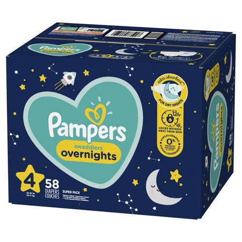 Pampers Swaddlers Overnights Diapers Size 4, 58 Count EasyOptionXY LLC