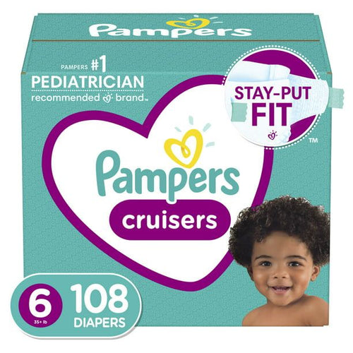 Pampers Cruisers Active Fit Taped Diapers Size 6, 108 Count EasyOptionXY LLC