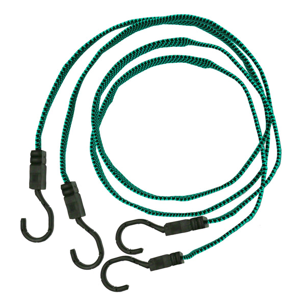 Hyper Tough 2 Pack, 48 inch Flat Bungee Cords, Rubber, Green, 0.45 oz EasyOptionXY LLC