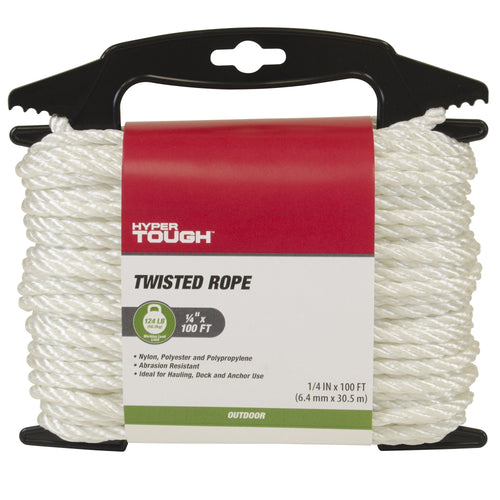 Hyper Tough 1/4" x 100' Nylon Twisted Rope EasyOptionXY LLC