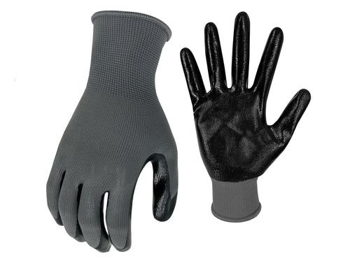 Hyper Tough 3 Pack, Nitrile Grip Gloves, Gray, Latex Free, Large EasyOptionXY LLC