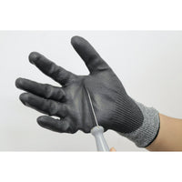 Hyper Tough HPPE ANSI A4 Anti Cut PU Coated Work Gloves, Full Fingers, Men's Medium Size EasyOptionXY LLC