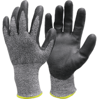 Hyper Tough HPPE ANSI A4 Anti Cut PU Coated Work Gloves, Full Fingers, Men's Medium Size EasyOptionXY LLC