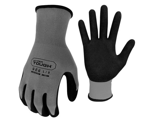 Hyper Tough Performance Grip Gloves, ANSI, Nitrile, Nylon, Spandex, Gray, x-Large EasyOptionXY LLC