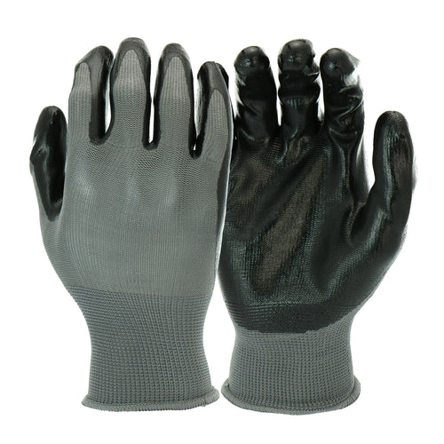 Hyper Tough Nitrile Dipped Safety Work Gloves, 3 Pair, Mechanics Work Gloves, Size Large, Black EasyOptionXY LLC