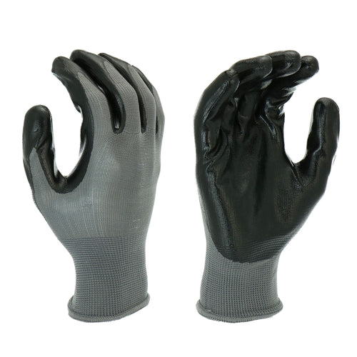 Hyper Tough Nitrile Dipped Safety Work Gloves, 3 Pair, Mechanics Work Gloves, Size Large, Black EasyOptionXY LLC