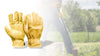 Hyper Tough Cowhide Leather Work Gloves, Size Medium, Golden Color EasyOptionXY LLC