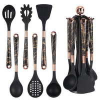Kitchen Utensil Set, 7 Pieces Silicone Spatula Set for Nonstick Cookware, 446¡ãF Heat Resistant Cooking Spatula with Rotatable Holder, Silicone Cooking Utensil Set for Home Kitchen EasyOptionXY LLC