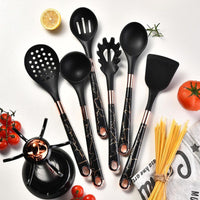 Kitchen Utensil Set, 7 Pieces Silicone Spatula Set for Nonstick Cookware, 446¡ãF Heat Resistant Cooking Spatula with Rotatable Holder, Silicone Cooking Utensil Set for Home Kitchen EasyOptionXY LLC