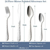 24 Pieces Silverware Set, Stainless Steel Flatware Set with Holder, Mirror Polished Utensils Set Service for 6, Durable Kitchen Eating Tableware Set, Include Fork Knife Spoon Set, Dishwasher Safe EasyOptionXY LLC