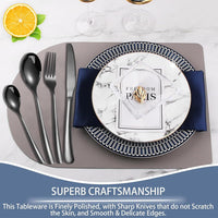 24 Pieces Flatware Set, Stainless Steel Cutlery Set with Silverware Holder, Spoons Forks Knives Set, Hanging Silverware Set Service for 6, Dishwasher Safe EasyOptionXY LLC