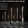 24 Pieces Flatware Set, Stainless Steel Cutlery Set with Silverware Holder, Spoons Forks Knives Set, Hanging Silverware Set Service for 6, Dishwasher Safe EasyOptionXY LLC