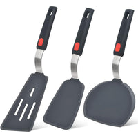 Silicone Spatula Turner Set of 3, 600¡ãF Heat Resistant Cooking Spatulas for Nonstick Cookware, Large Flexible Kitchen Utensils BPA Free Rubber Spatula Set for Egg, Pancake, Fish, Burger EasyOptionXY LLC