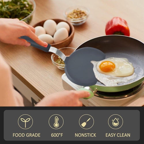 Silicone Spatula Turner Set of 3, 600¡ãF Heat Resistant Cooking Spatulas for Nonstick Cookware, Large Flexible Kitchen Utensils BPA Free Rubber Spatula Set for Egg, Pancake, Fish, Burger EasyOptionXY LLC