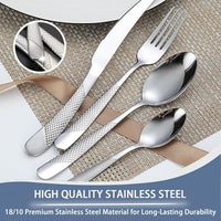 Gold Silverware Set, 24 Pieces Flatware Set with Silverware Holder, Stainless Steel Knives and Forks and Spoons Cutlery Set Service for 6, Kitchen Utensil Tableware Set with Antiskid Handle EasyOptionXY LLC