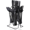 Flatware Set Rack, 24 Piece Gilded Silverware Set with stand, Hanging Stainless Steel Utensils Set Service for 6, Eating Tableware Set Include Fork Knife Spoon Holder Set, Dishwasher Safe EasyOptionXY LLC
