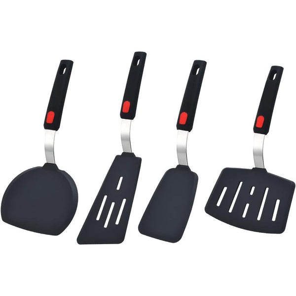 Silicone Spatula Turner, 4-Pack Spatulas 600¡ãF Heat Resistant Set for Nonstick Cookware, Kitchen Cooking Utensils BPA Free Rubber Egg, Crepe, Pancake,Burger,Fish EasyOptionXY LLC