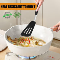 Silicone Spatula Turner Set of 4, 600¡ãF Heat Resistant Cooking Spatulas for Nonstick Cookware, Large Flexible Kitchen Utensils BPA Free Rubber Spatula Set for Egg, Pancake, Fish, Burger EasyOptionXY LLC