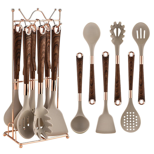 Silicone Kitchen Utensil Set, 7 Pieces Nonstick Cooking Utensil Set with Holder, Heat Resistant Cookware Silicone Spatulas Set, Kitchen Tool Set for Cooking EasyOptionXY LLC