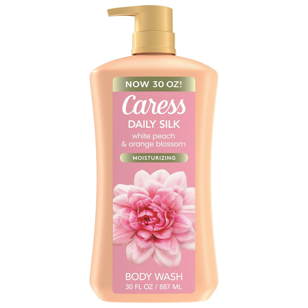 Caress Body Wash for Women, Daily Silk White Peach & Orange Blossom for Dry Skin 30 fl oz EasyOptionXY LLC