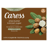 Caress Bar Soap for Women, Shea Butter & Brown Sugar for All Skin 3.75 oz 8 Body Bath Bars EasyOptionXY LLC