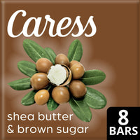 Caress Bar Soap for Women, Shea Butter & Brown Sugar for All Skin 3.75 oz 8 Body Bath Bars EasyOptionXY LLC