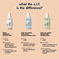e.l.f. Stay All Night Blue Light Micro-Setting Setting Mist, 2.7 fl oz EasyOptionXY LLC