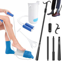 KEKOY 4 in 1 Sock Aid Kit, Hip Kit with Easy on Easy off Sock Helper, Sock Remover, 35" Long Handle Shoe Horn with Dressing Stick and Button Hook, Hip Knee Replacement Kit EasyOptionXY LLC