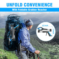 36" Extra Long Reacher Grabber Tool, Kekoy Foldable Trash Grabber Reaching Aid Pick up Tool Blue EasyOptionXY LLC