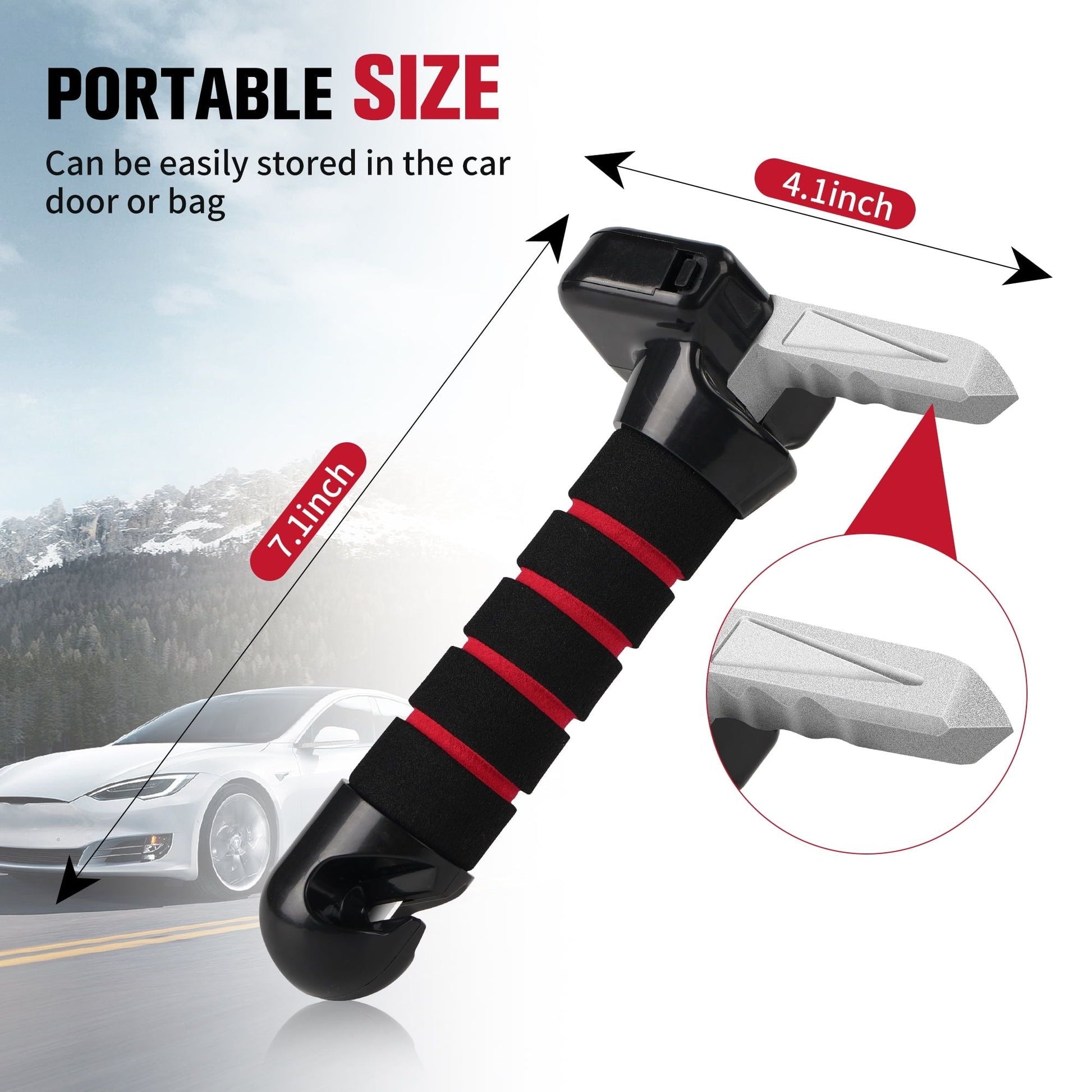 Kekoy Car Handle Assist for Elderly, 4 in 1 Vehicle Support Handle Car Cane Automotive Door Assist Handles with LED Light, Seatbelt Cutter, Window Breaker Standing Mobility Aid for Car EasyOptionXY LLC