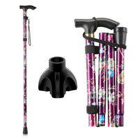 KEKOY Walking Cane for Women, 34" to 37" Height Adjustable Walking Stick, Portable T-Handle Folding Cane with 2 Replaceable Cane Tips, Mobility & Daily Living Aids EasyOptionXY LLC