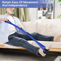 KEKOY 42" Leg Lifter for Hip Replacement with Two Foam Handle, Mobility Lift Leg Raiser Aids for Elderly, Handicap, Leg Lifter Getting Legs in and Out of Bed, Wheelchairs,Chairs, Car, Blue EasyOptionXY LLC