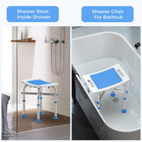 KEKOY Shower Chair, Aluminum Alloy Padded Bath Seat with 4 Height Adjustable Tube - Tool Free Anti-Slip Shower Stool Bathtub Stool Seat for Elderly EasyOptionXY LLC