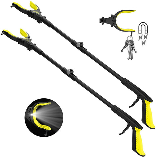 KEKOY 2 PCS 32" Foldable Reacher Grabber Tool with Light, Trash Picker Grabber with Arm Extension for Reaching Aid EasyOptionXY LLC