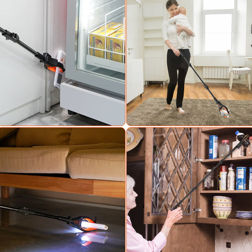 32" 2 Pack Reacher Grabber Tool with Light, Kekoy Trash Claw Grabber Reaching Assist Pick up Tool Orange EasyOptionXY LLC