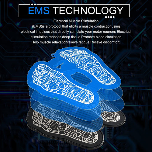 KEKOY EMS Foot Massager Pad with Romote Control, Electric USB Rechargeable Foot Massage Mat with 8 Modes 19 Intensity Promote Blood Circulation EasyOptionXY LLC