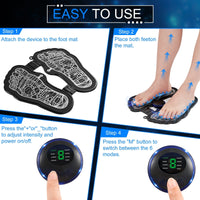 KEKOY EMS Foot Massager Pad with Romote Control, Electric USB Rechargeable Foot Massage Mat with 8 Modes 19 Intensity Promote Blood Circulation EasyOptionXY LLC