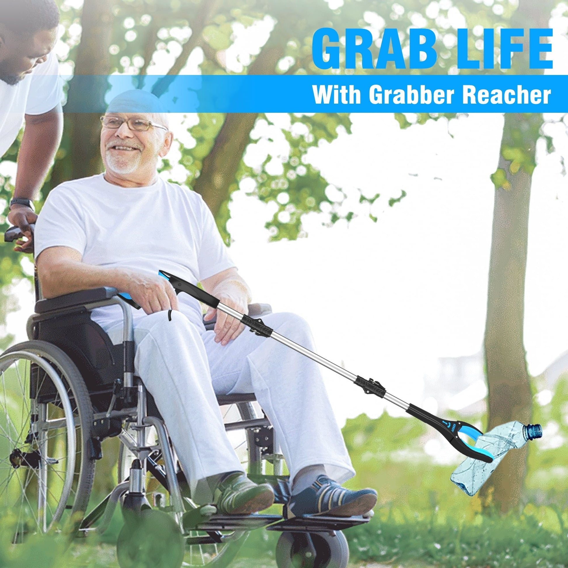 Kekoy 36" Grabber Reaching Tool, 2 Pack Foldable Grabbers for Elderly Grab It Reaching Tool, Long Reacher Grabber Pickup Tool, Magnetic Grabber Reacher Tool, Blue EasyOptionXY LLC