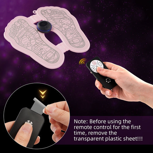 KEKOY EMS Foot Massager Electric Foot Stimulator Massager, Romote Contral USB Rechargeable Foot Massage Pad with 8 Modes 19 Intensity Promote Blood Circulation, Pink EasyOptionXY LLC