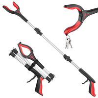 36 Inch Grabber Reacher, Kekoy Foldable Grabbers for Elderly Grab It Reaching Tool Heavy Duty, Anti-Slip Rotating Jaw with Magnet, 4" Wide Claw Opening Reachers for Seniors, Trash Picker Tool(Red) EasyOptionXY LLC