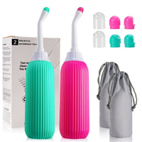 KEKOY 2 Pack Portable Bidet for Travel, Handheld Bidet Sprayer with Travel Bag, 500ML Capacity Travel Bidet for Personal Hygiene Cleaning, Pink & Green EasyOptionXY LLC